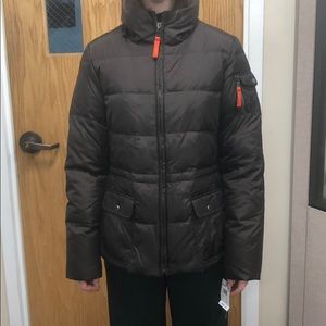 NWT MARC NEW YORK brown puffer coat size M.